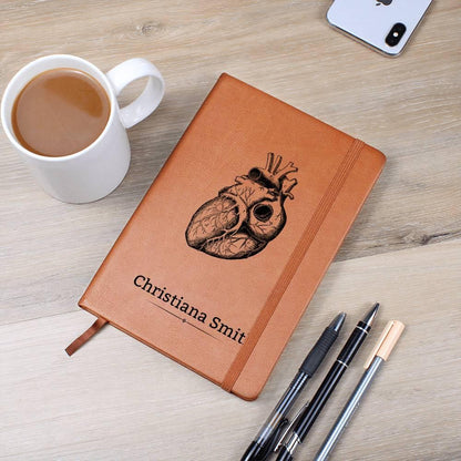 Personalized Anatomical Heart Leather Journal – Gift for Cardiologist – view 3