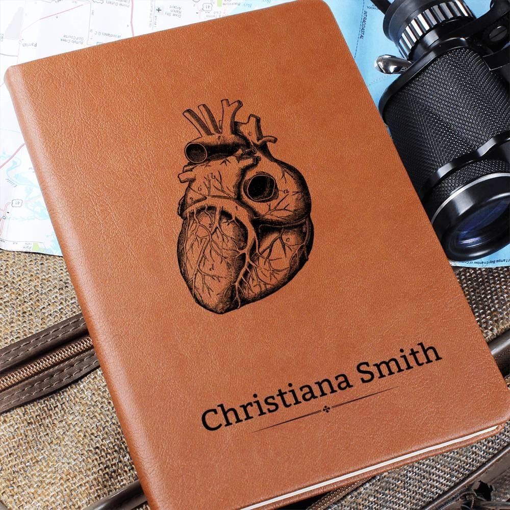 Personalized Anatomical Heart Leather Journal – Gift for Cardiologist – view 8