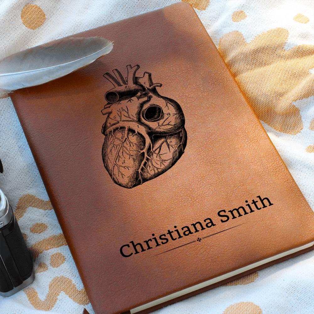 Personalized Anatomical Heart Leather Journal – Gift for Cardiologist