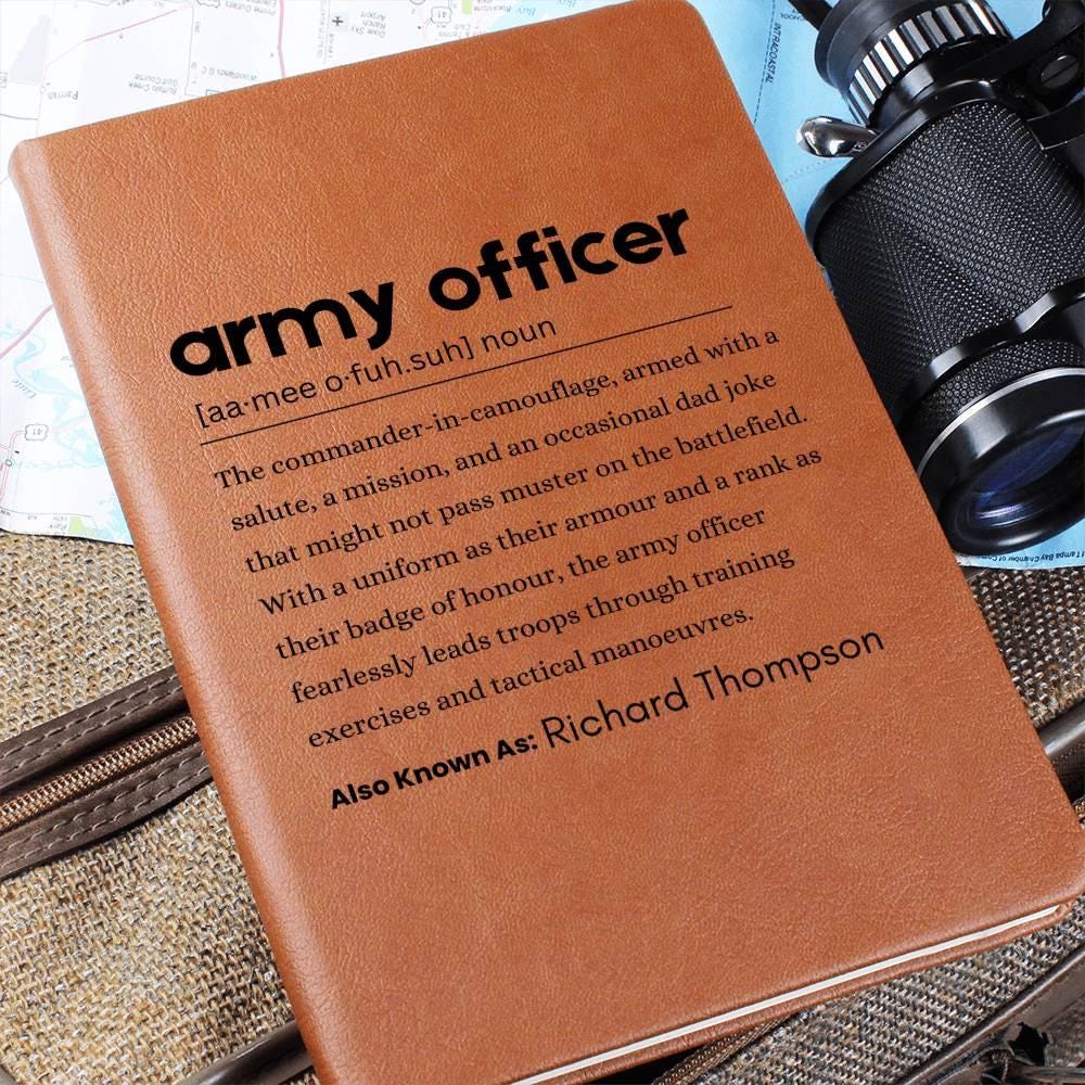 Army Officer Definition Personalized Leather Journal – Army Gifts – view 2