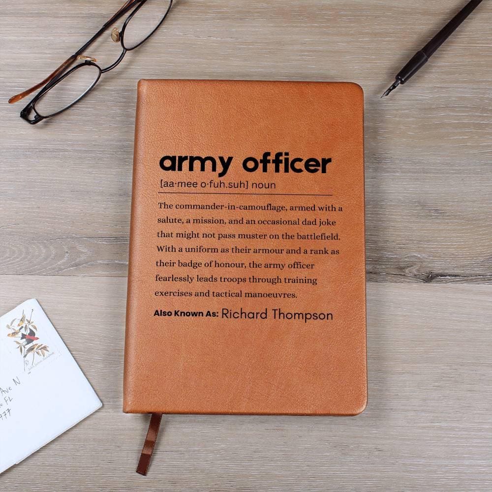 Army Officer Definition Personalized Leather Journal – Army Gifts – view 10
