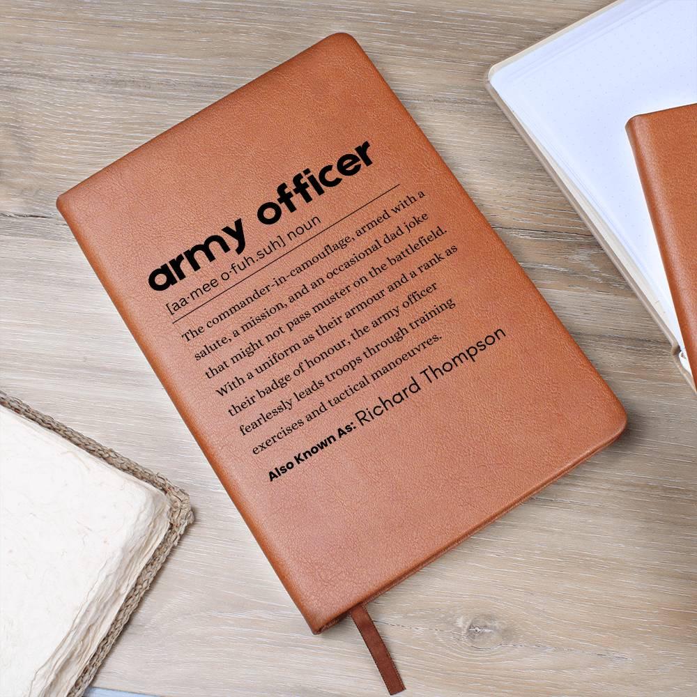Army Officer Definition Personalized Leather Journal – Army Gifts – view 6