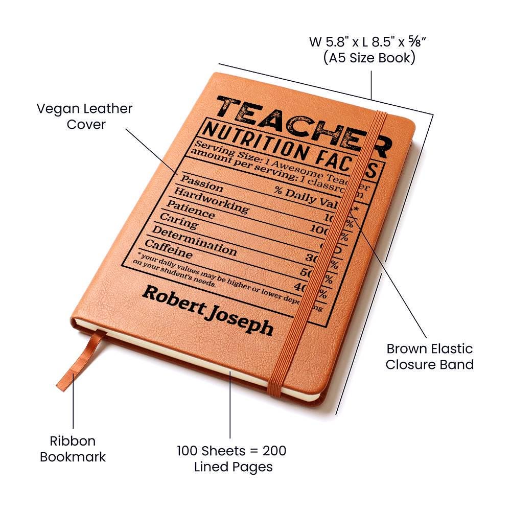 Personalized Teacher Leather Journal – Teacher Birthday Gifts – view 4