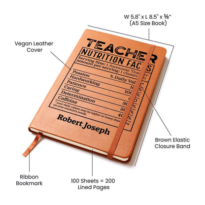 Personalized Teacher Leather Journal – Teacher Birthday Gifts – view 4