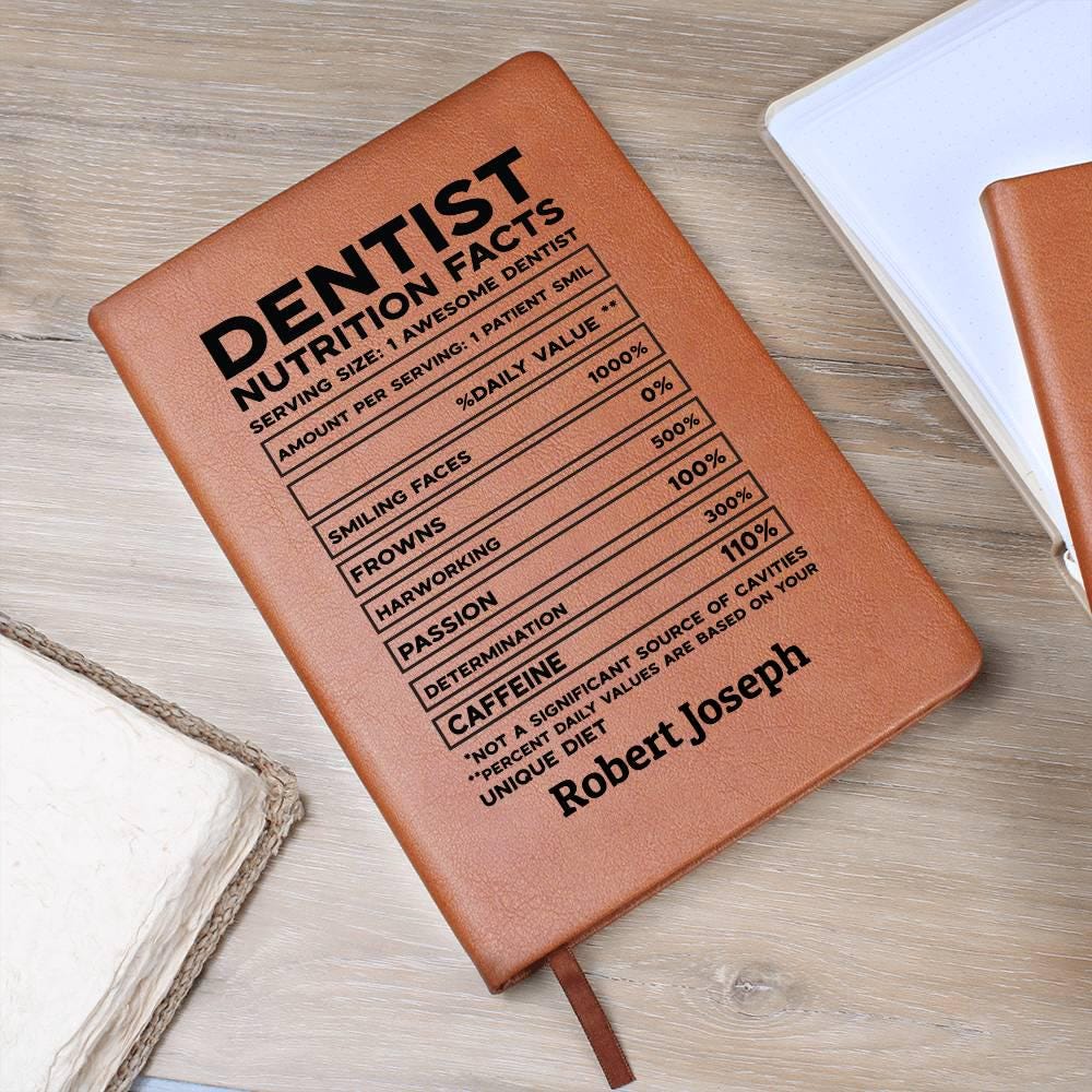 Dentist Nutrition Facts Personalized Journal – Gift for Dentist – view 9