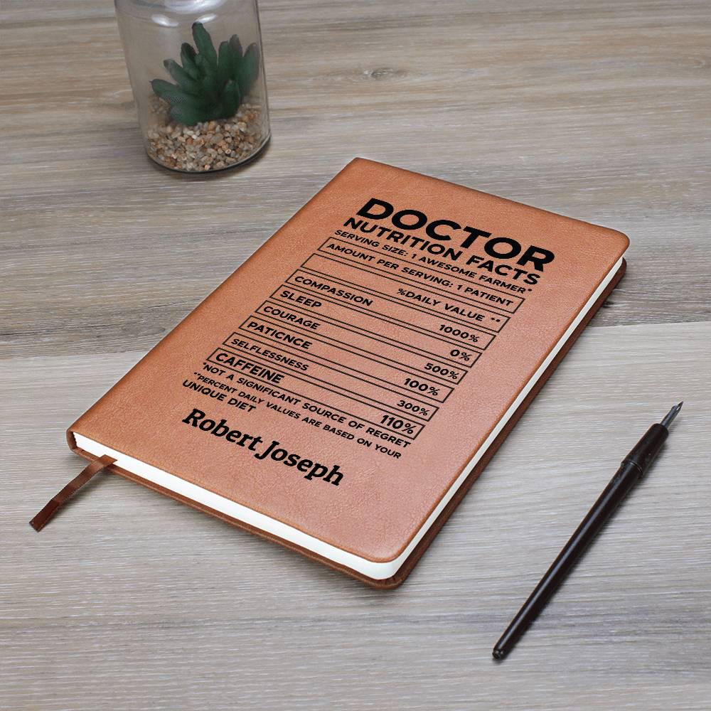 Doctor Nutrition Facts Personalized Leather Journal – Gifts for Doctor – view 6