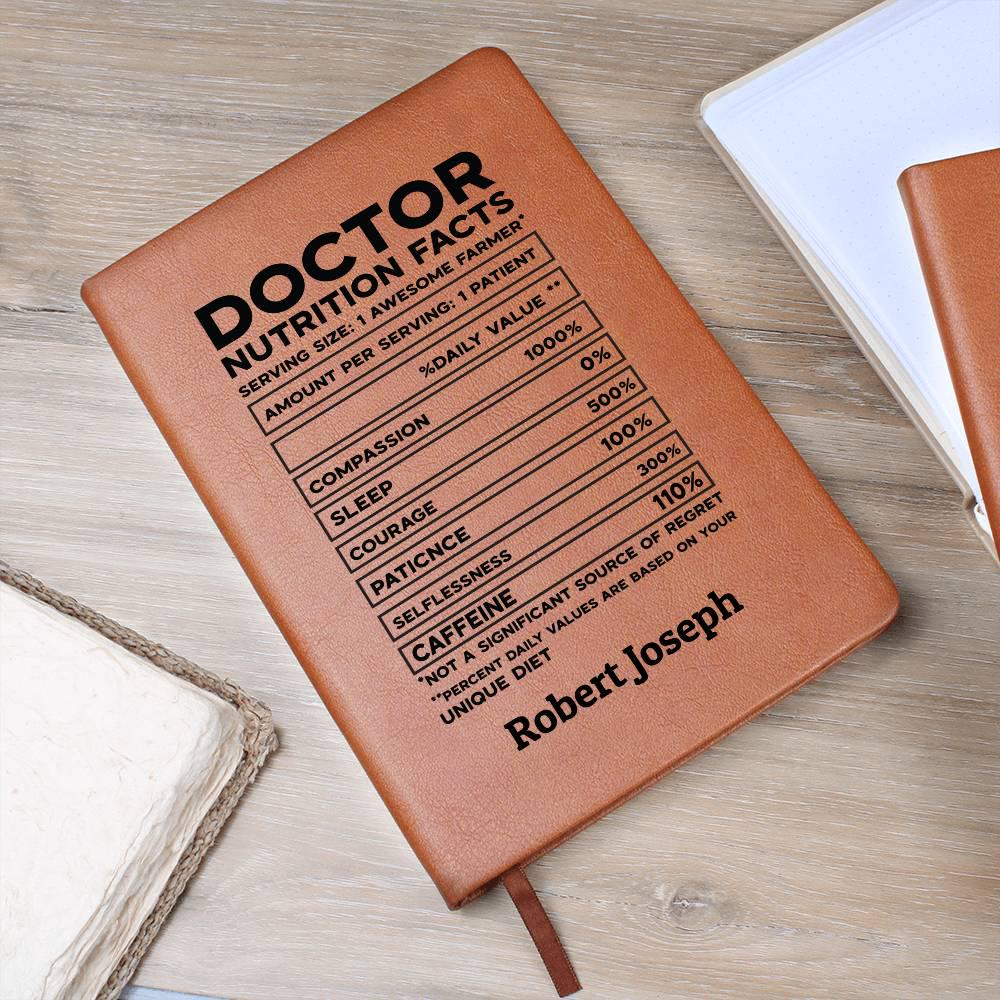 Doctor Nutrition Facts Personalized Leather Journal – Gifts for Doctor – view 10