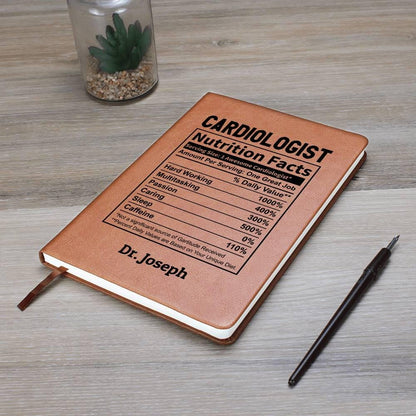 Personalized Cardiologist Nutrition Facts Leather Journal – view 8