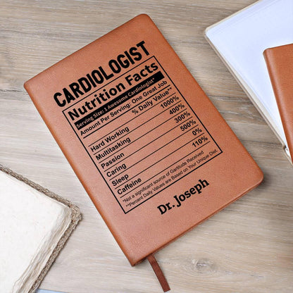 Personalized Cardiologist Nutrition Facts Leather Journal – view 10