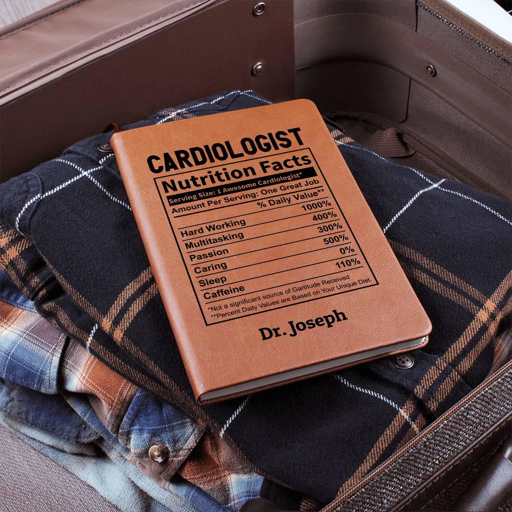 Personalized Cardiologist Nutrition Facts Leather Journal – view 5