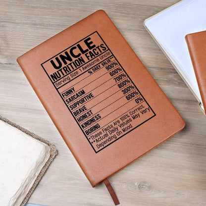 Uncle nutrition facts Leather Journal – Gift for Uncle – view 8