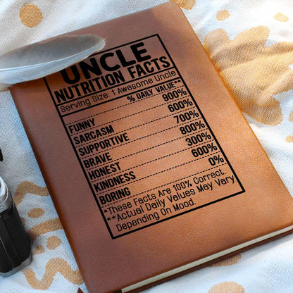Uncle nutrition facts Leather Journal – Gift for Uncle – view 5