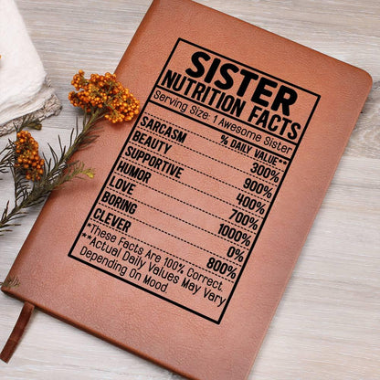 Sister nutrition facts Leather Journal – Gifts for Sister