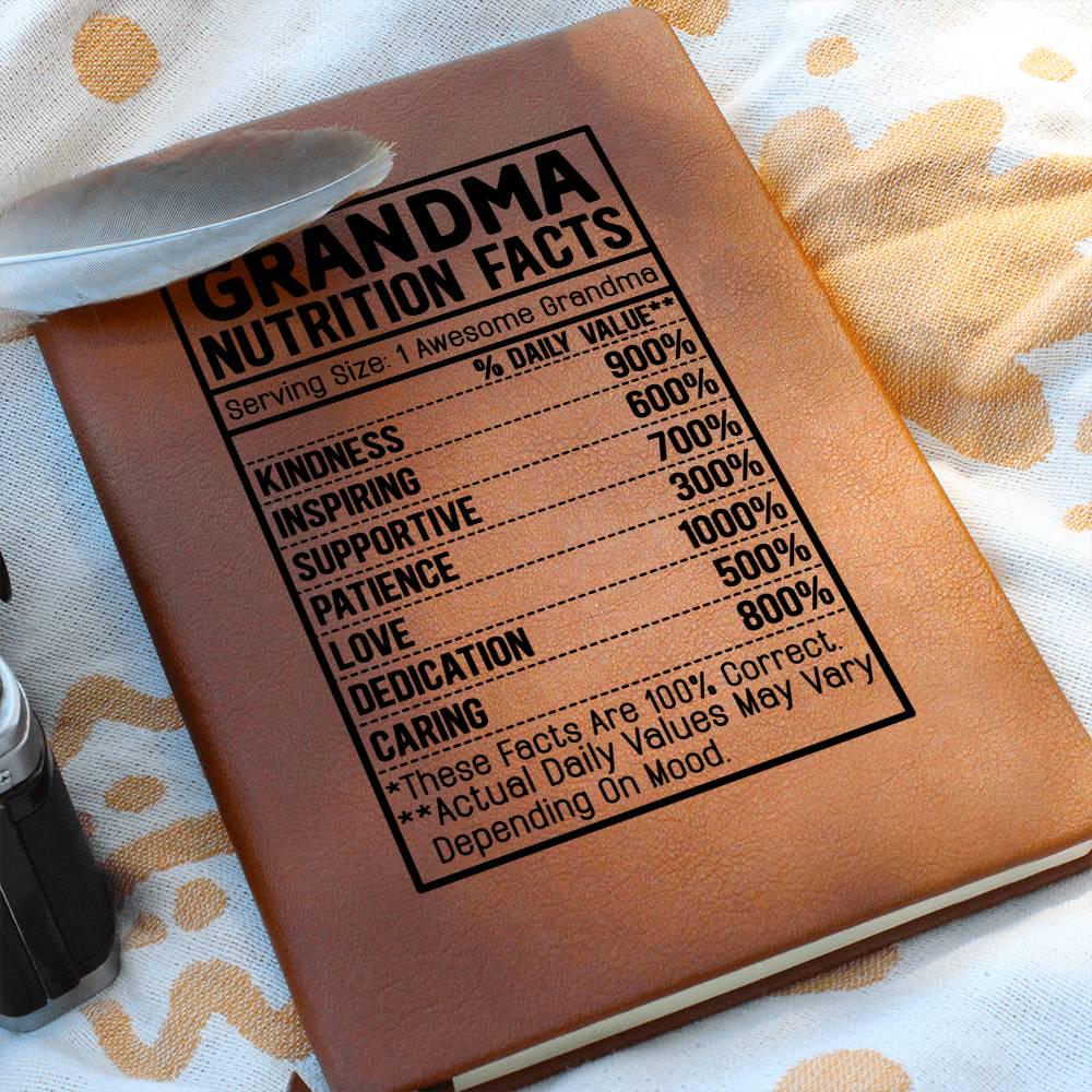 Grandma nutrition facts Leather Journal – Gift for Grandma – view 10