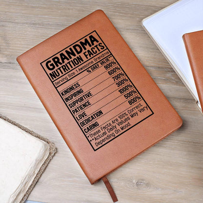 Grandma nutrition facts Leather Journal – Gift for Grandma – view 7