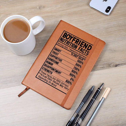 Boyfriend nutrition facts Leather Journal – Gift for Boyfriend – view 2