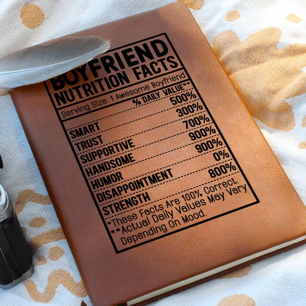 Boyfriend nutrition facts Leather Journal – Gift for Boyfriend – view 7