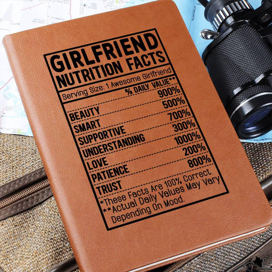 Girlfriend nutrition facts Leather Journal – Gift for Girlfriend