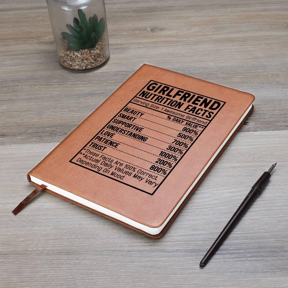 Girlfriend nutrition facts Leather Journal – Gift for Girlfriend – view 7