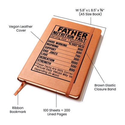 Father nutrition facts Leather Journal – Gift for Father – view 4