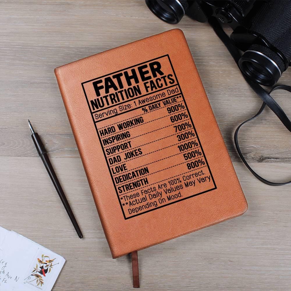 Father nutrition facts Leather Journal – Gift for Father – view 9