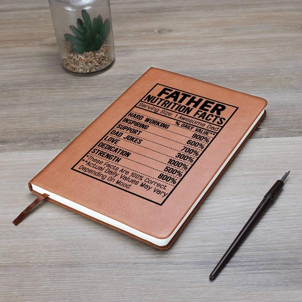 Father nutrition facts Leather Journal – Gift for Father – view 8