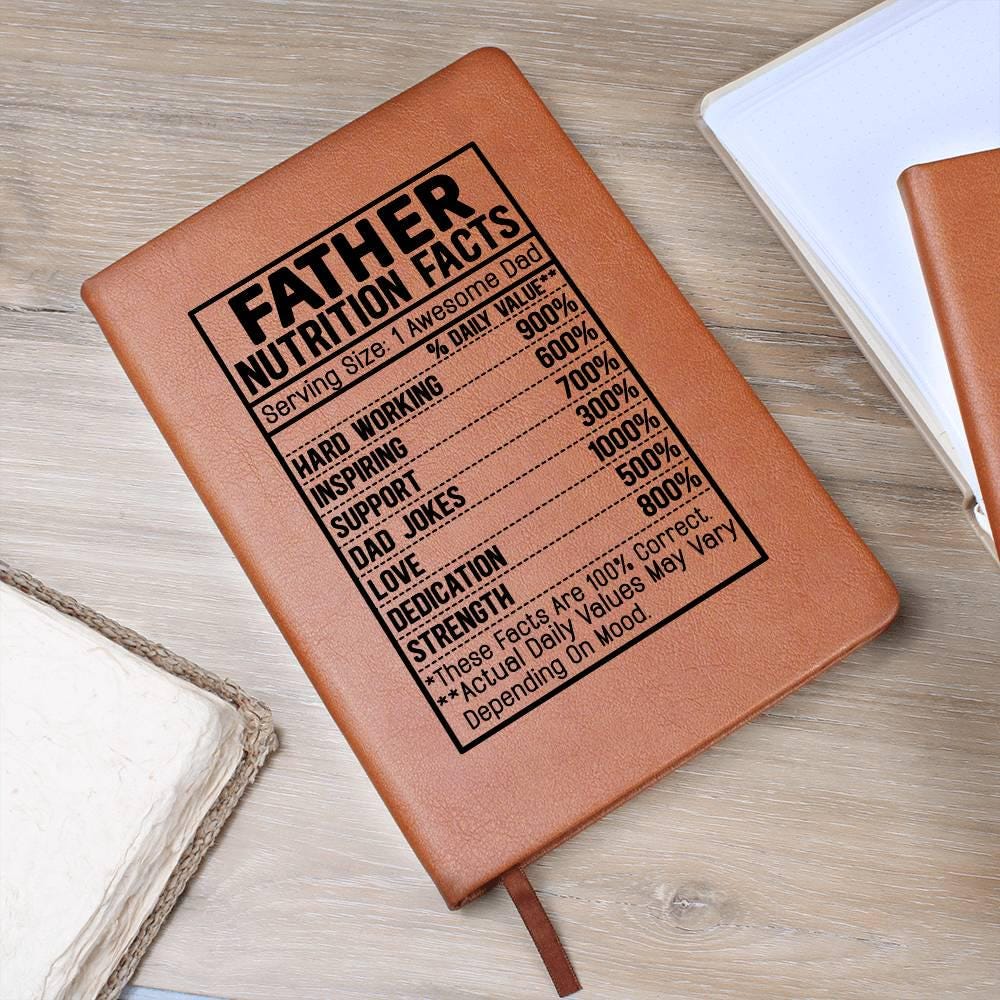 Father nutrition facts Leather Journal – Gift for Father – view 7