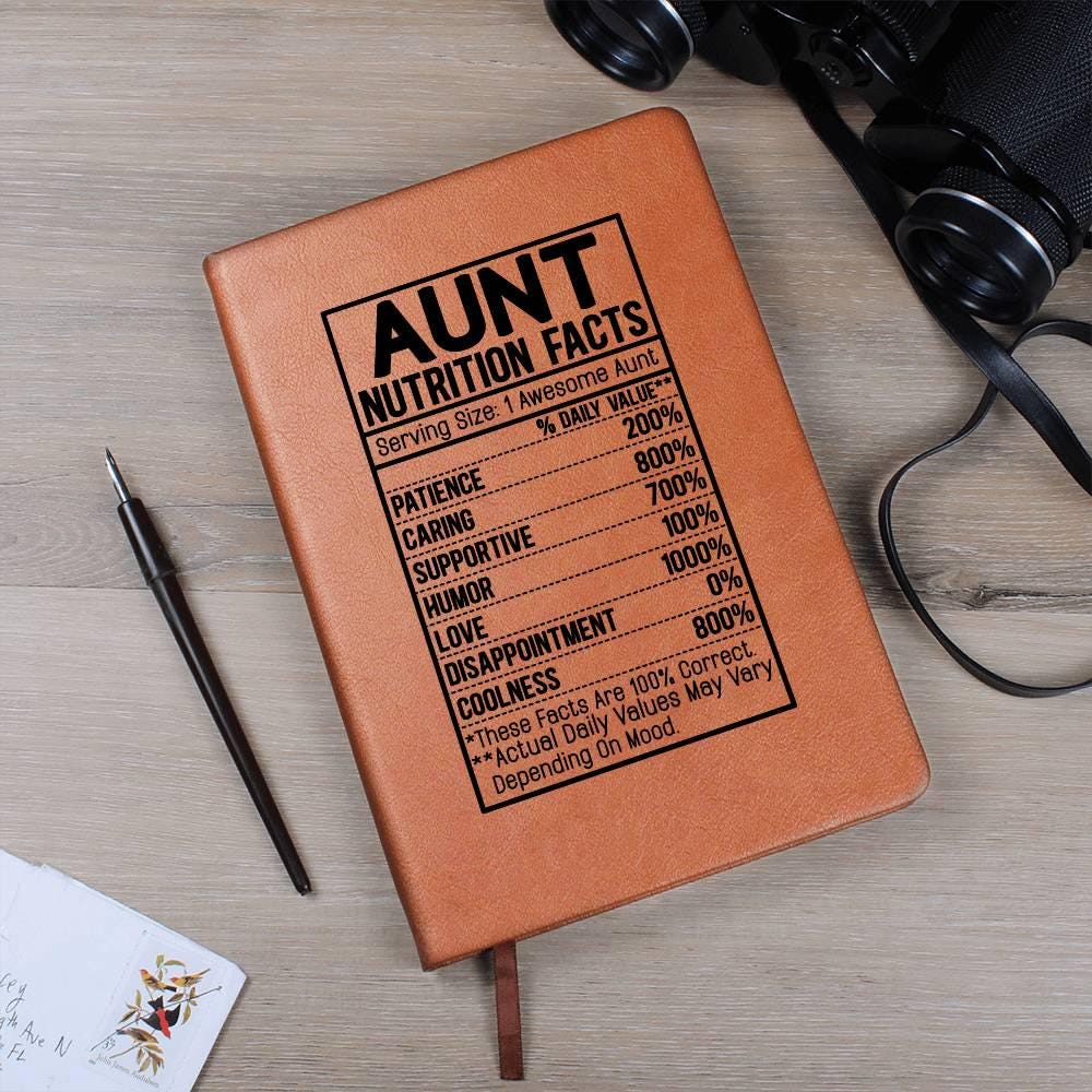 Aunt nutrition facts Leather Journal – Gift for aunt – view 9