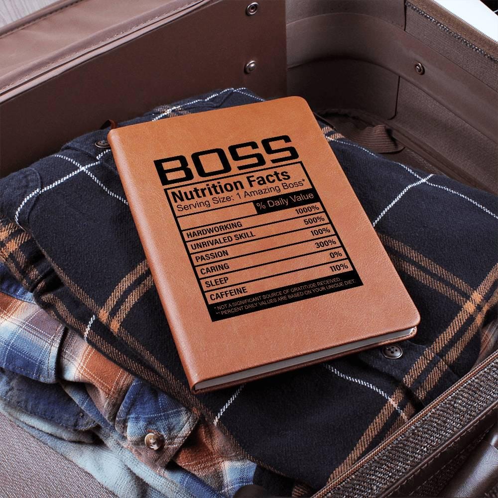 Boss Nutrition Facts Leather journal – Gift for Boss – view 5