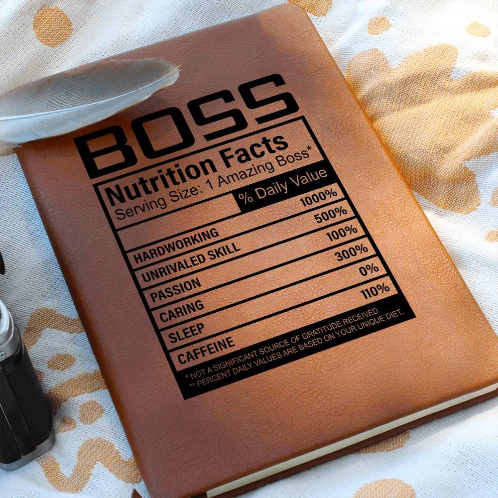 Boss Nutrition Facts Leather journal – Gift for Boss
