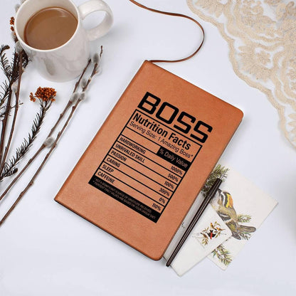 Boss Nutrition Facts Leather journal – Gift for Boss – view 10