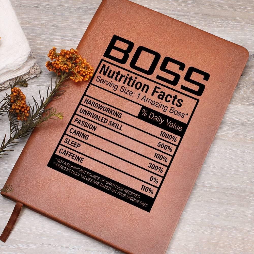 Boss Nutrition Facts Leather journal – Gift for Boss – view 4