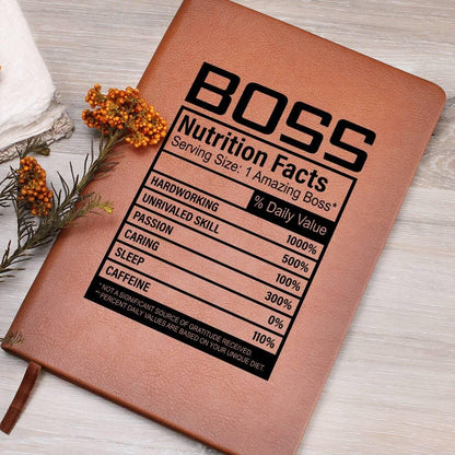 Boss Nutrition Facts Leather journal – Gift for Boss – view 4