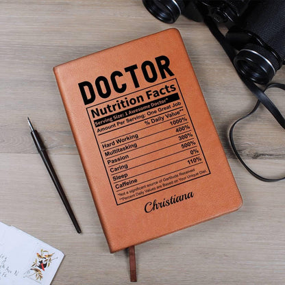 Doctor Nutrition Fact Personalized Leather Journal – Gift For Doctor – view 8