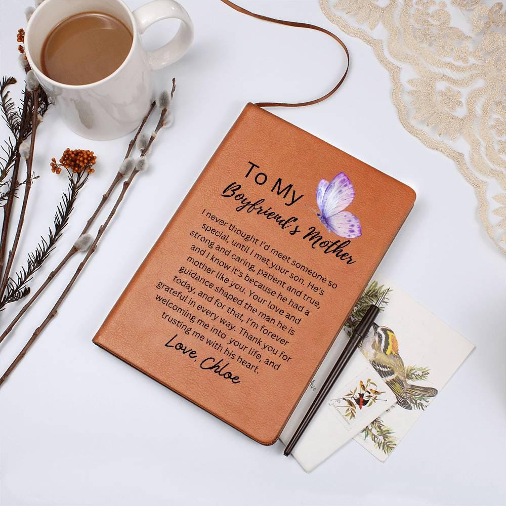 To My Boyfriend Mom Personalized Leather Journal – Birthday – view 10