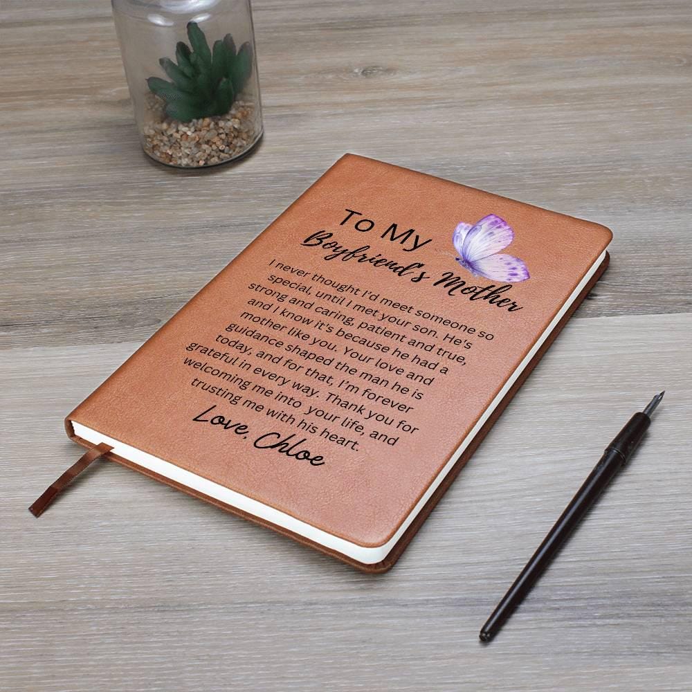 To My Boyfriend Mom Personalized Leather Journal – Birthday – view 8