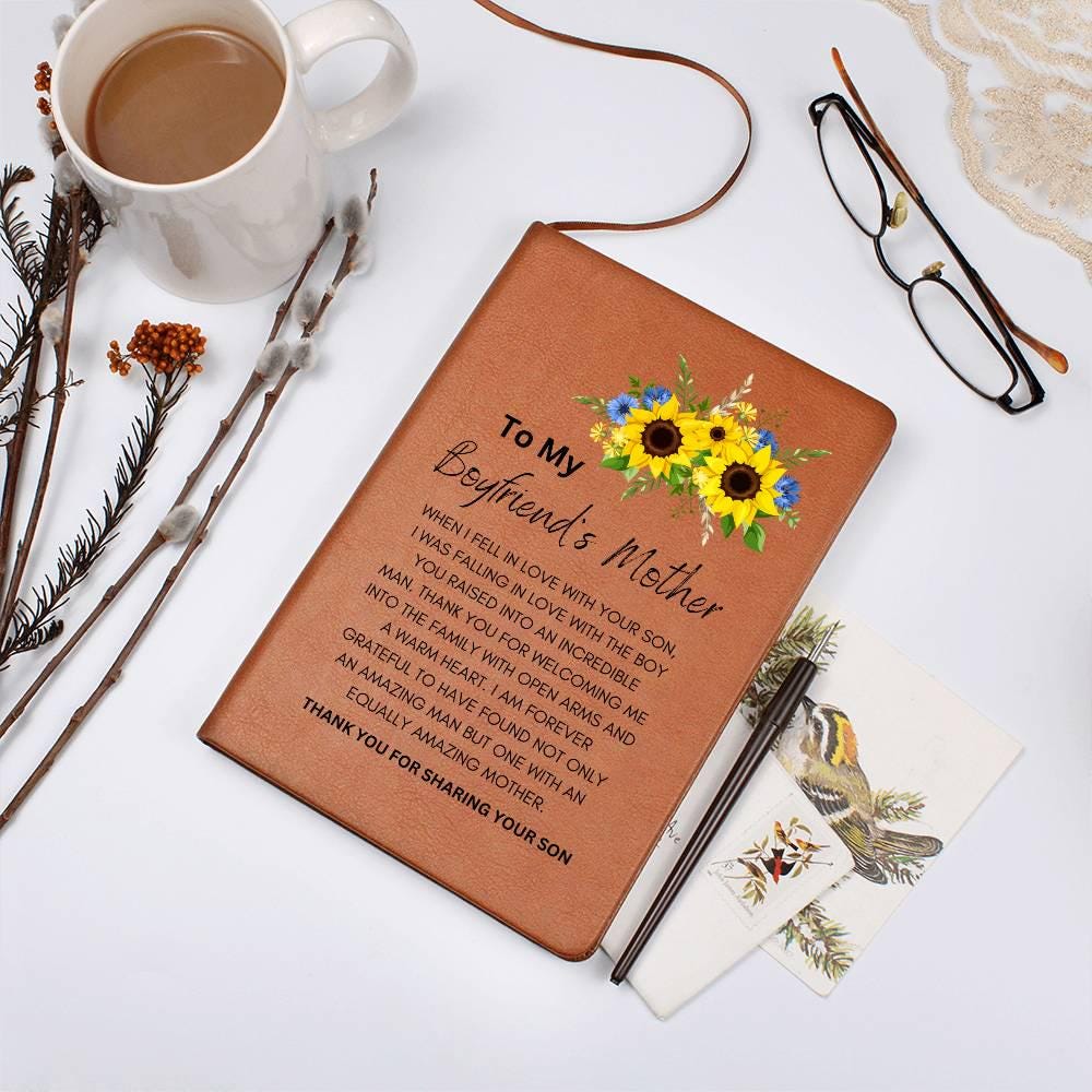 Boyfriends Mom Personalized Leather Journal – Gift for Boyfriends Mom – view 10