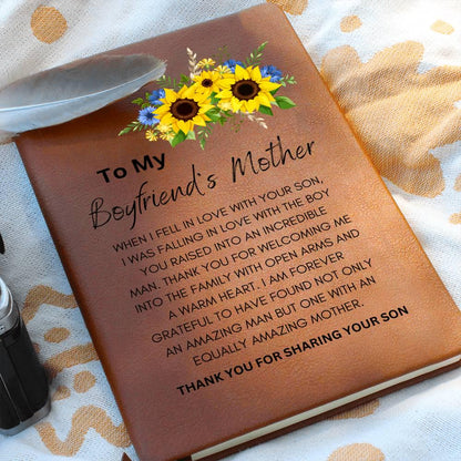Boyfriends Mom Personalized Leather Journal – Gift for Boyfriends Mom