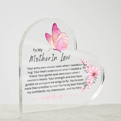 Personalized Mother in Law Butterfly Heart Plaque – Gift from Bride – view 8
