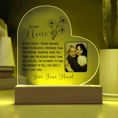 Custom Niece Photo Heart Acrylic Plaque – Niece Gift from Aunt – view 5