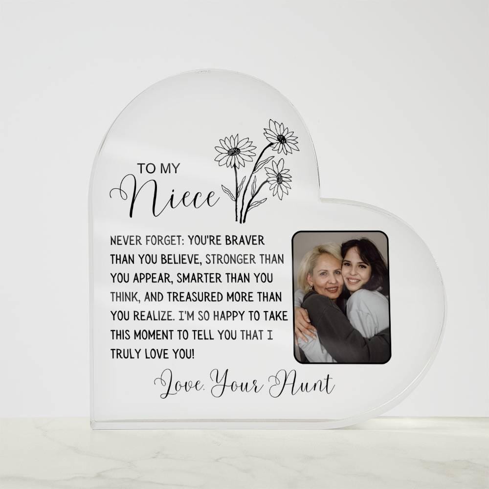 Custom Niece Photo Heart Acrylic Plaque – Niece Gift from Aunt – view 9