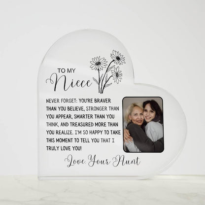 Custom Niece Photo Heart Acrylic Plaque – Niece Gift from Aunt – view 9