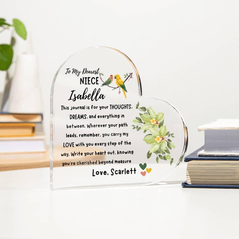 Niece Personalized Heart Acrylic Plaque – Niece Gift from Aunt – view 3