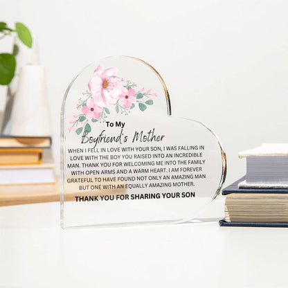 Boyfriends Mother Floral Heart Plaque – Gifts for Boyfriends Mom – view 10