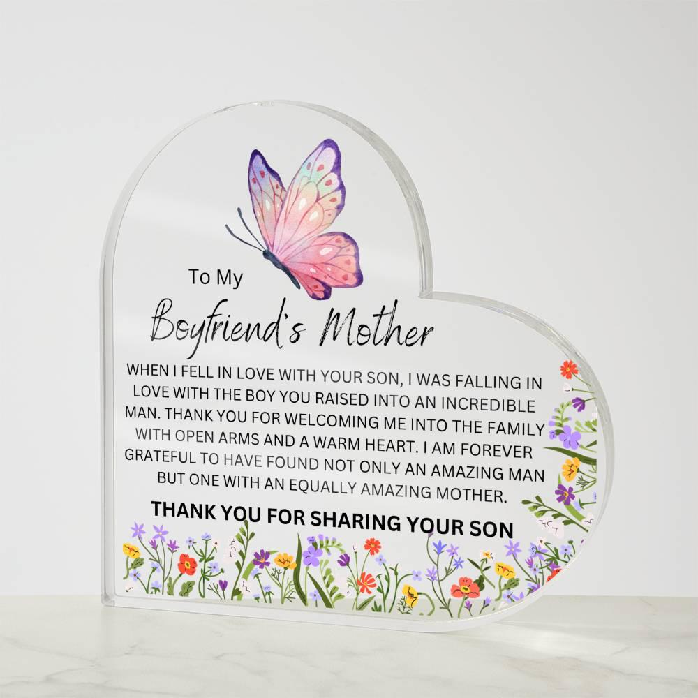 To My Boyfriends Mother Heart Plaque – Gift for Boyfriends Mom – view 7