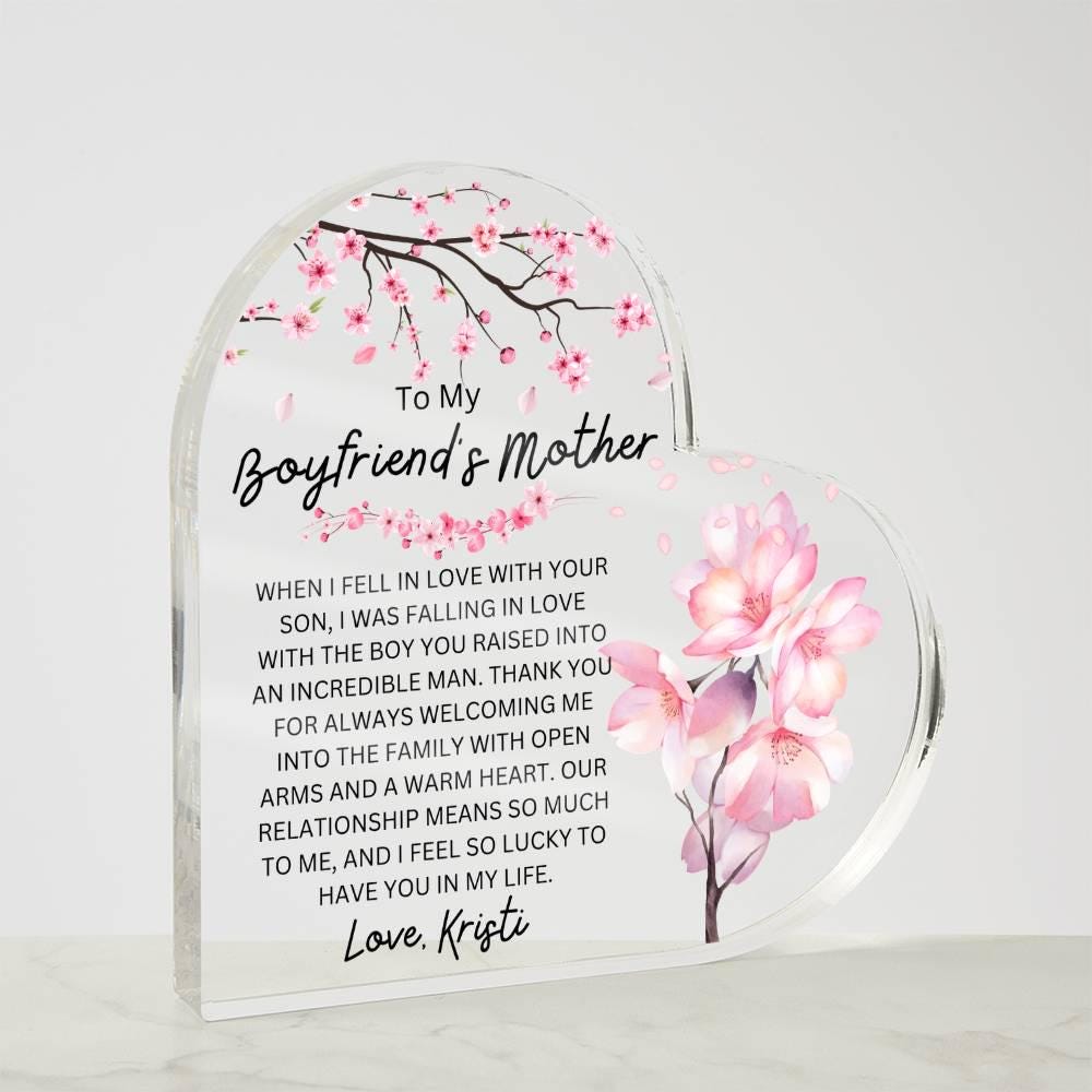 Personalized Boyfriend's Mom Heart Acrylic Plaque – view 8