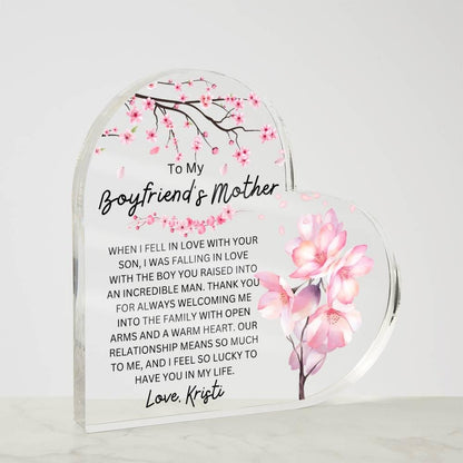 Personalized Boyfriend's Mom Heart Acrylic Plaque – view 8