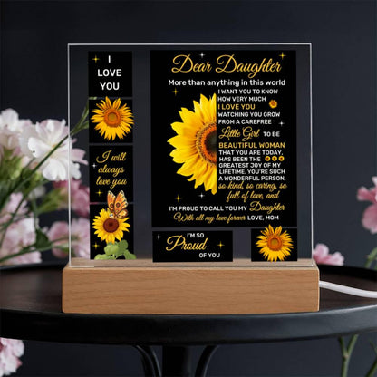 Personalized Daughter Square Plaque – Gift For Daughter From Dad – view 8