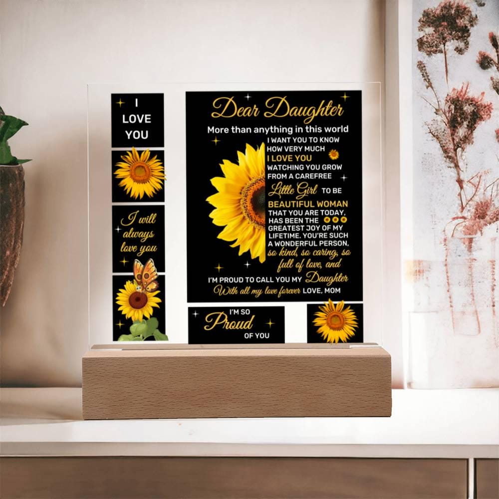 Personalized Daughter Square Plaque – Gift For Daughter From Dad – view 4