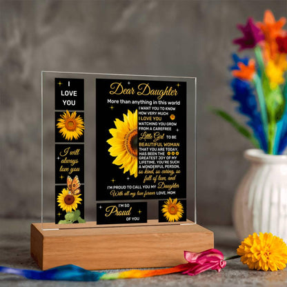Personalized Daughter Square Plaque – Gift For Daughter From Dad – view 3